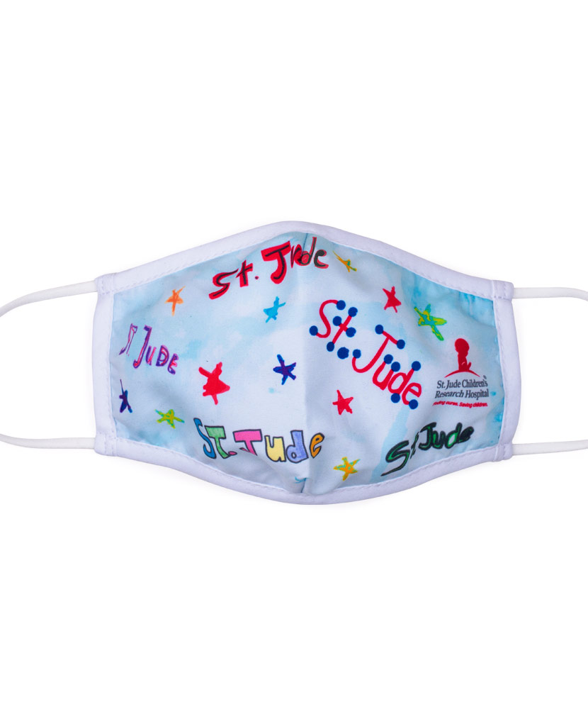 Patient-Art St. Jude Repeat and Stars Adult 2-ply Face Mask with Filter Pocket